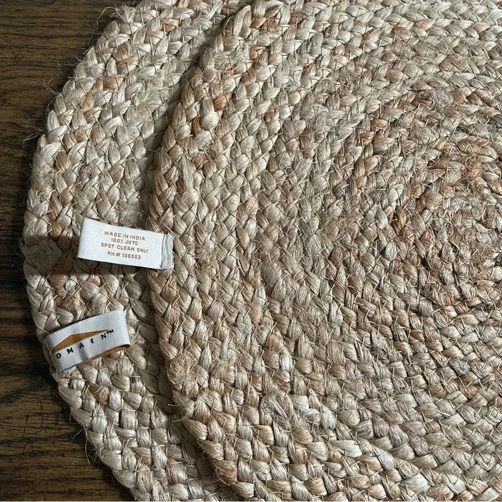 DOMAIN 2 Pc JUTE Placemats made in India 100% Jute